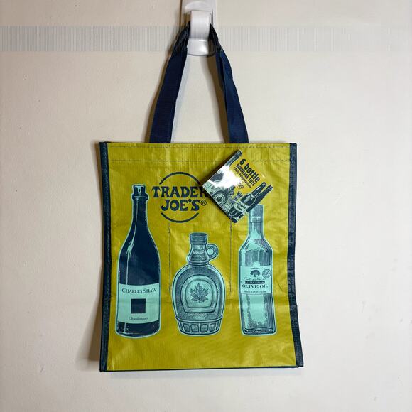 LOT 3x — Trader Joe’s 6 Bottle Wine Drink Beverage Carrier Gift Grocery Tote Bag - Picture 11 of 12